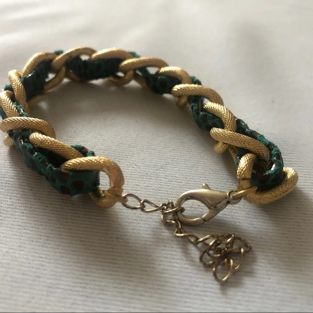 Gold Link and Green Bracelet‎